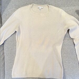 Minnie Rose Cream Ribbed Crew Neck Sweater